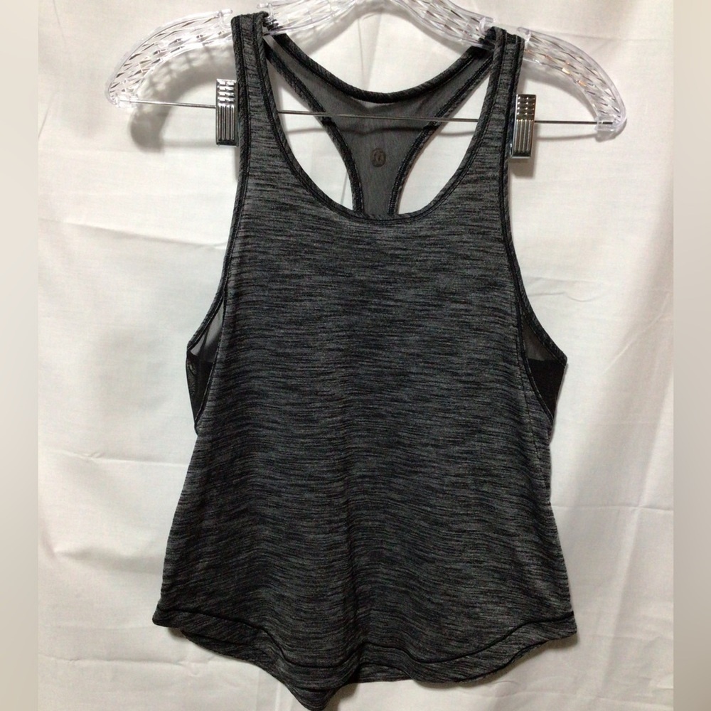 Lululemon Athletica Long Distance Racerback, Heather Black, XS‎